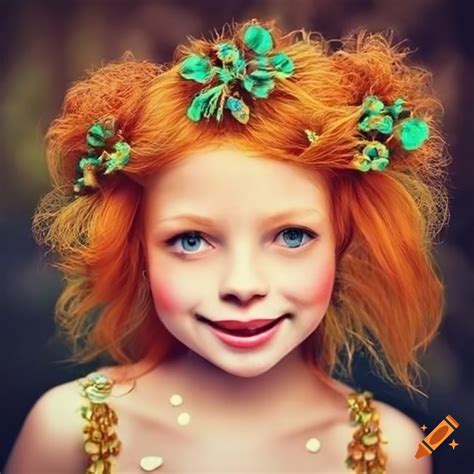 Colorful Illustration Of Smiling Ginger Haired Girls
