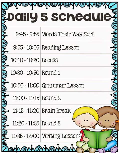64 Customize Our Free 2nd Grade Class Schedule Template Now For 2nd