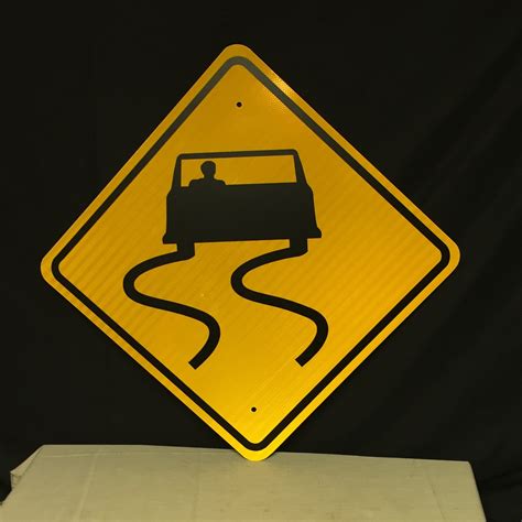 Authentic 24 SLIPPERY When WET Pa Highway Sign, Real Road Sign, Penn ...
