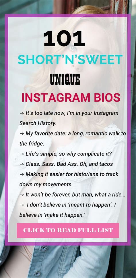 101 Unique Short Instagram Bios To Get Your Account Noticed Instagram