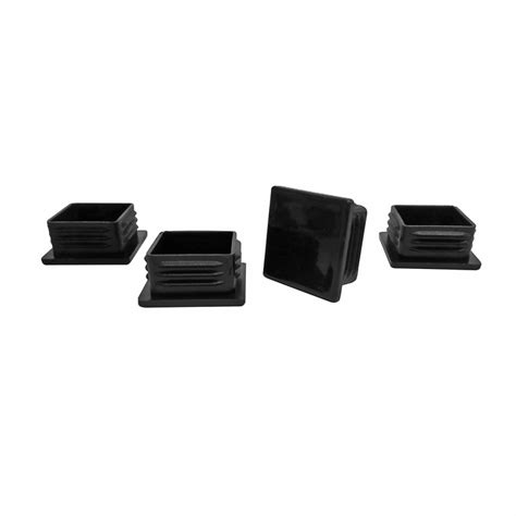 Supplied in retailer pack of 4 pieces per card; Surface Gard 32mm Black Internal Square Chair Tips for Carpeted Surfaces 4PCS