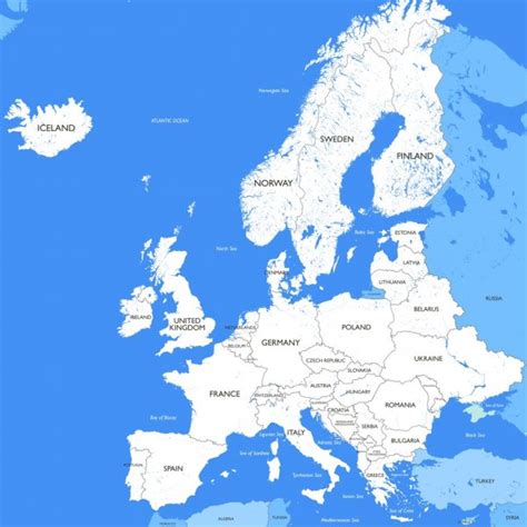 Detailed Europe Map — Stock Vector © Lynxv 93486846