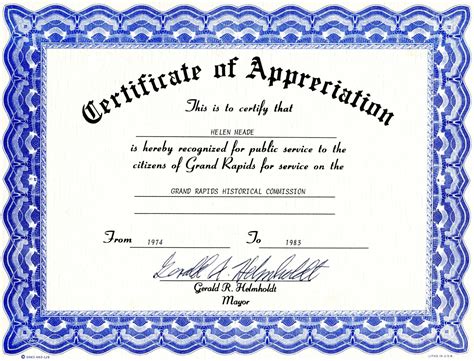 Appreciation Certificate Templates Free Download 2000