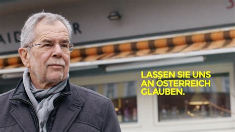 Alexander van der bellen, self: Mutig in die neuen Zeiten! Van der Bellen kandidiert als ...