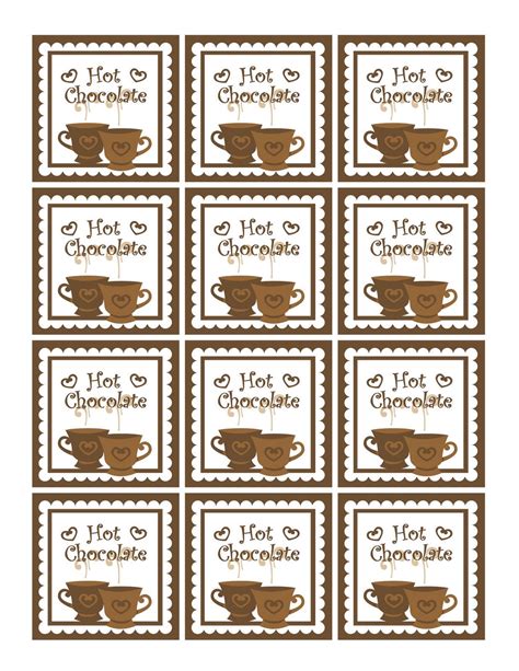 Free Printable Hot Chocolate Gift Tags
