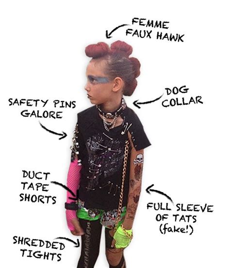 To make a rock star costume, you can find clothes in your closet and transform them so that you're. DIY punk rocker Halloween Costume | Punk costume, Punk costume diy, Punk rocker costume