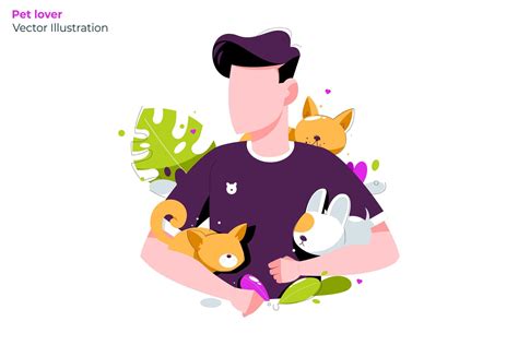 Pet Lover Vector Illustration Illustrator Graphics Creative Market