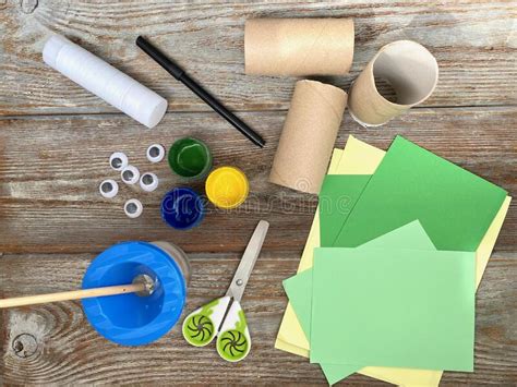 Set For Creativity Children S Craft On A Wooden Background Stock Image