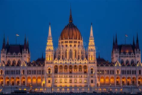 The Hungarian Parliament Building On The Bank Of The Danube In Budapest