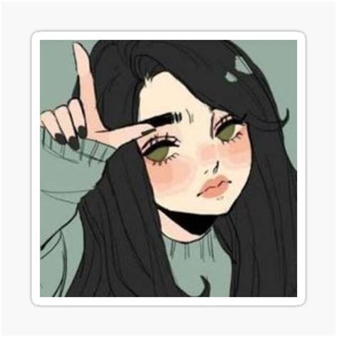 Anime Cute Girl Loser Sign Sticker By Xxdanya Redbubble