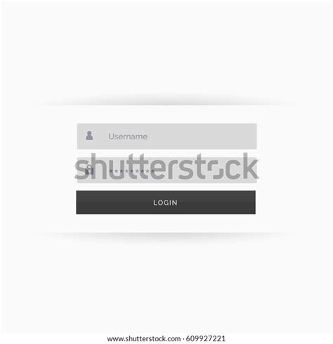 Clean Minimal Login Form Template User Stock Vector Royalty Free