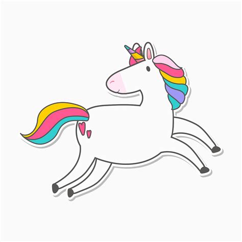 Magical Rainbow Unicorn Illustration Vector Free Vector 515585