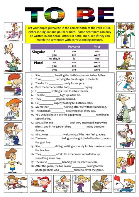verb   worksheet  esl printable worksheets   teachers