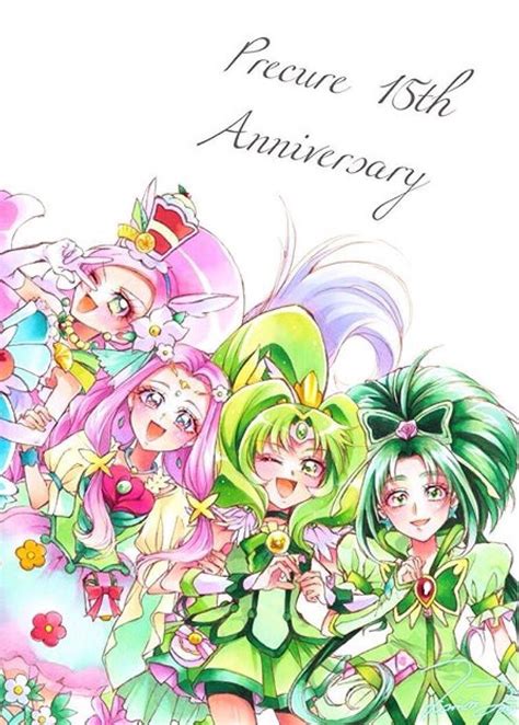 Precure All Stars 15th Anniversary Green Magical Girl Anime Smile