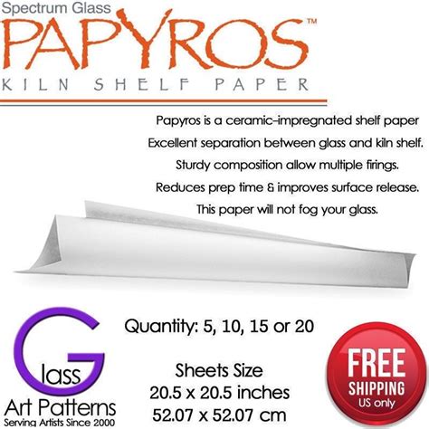 Papyros Kiln Shelf Paper 20 12 Square In 5 10 15 Fused Glass