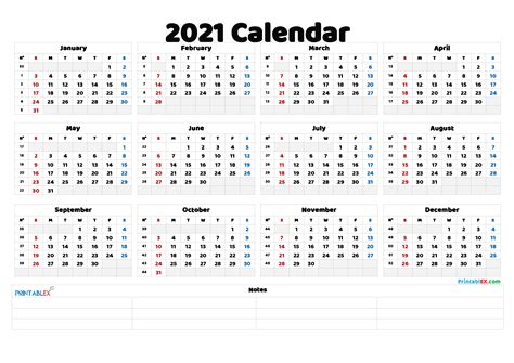 Free download printable yearly calendar 2021 ai vector print template, place for photo, company logo or graphics. Free 2021 Yearly Calender Template / Free Printable Year 2021 Calendar With Holidays : All 12 ...