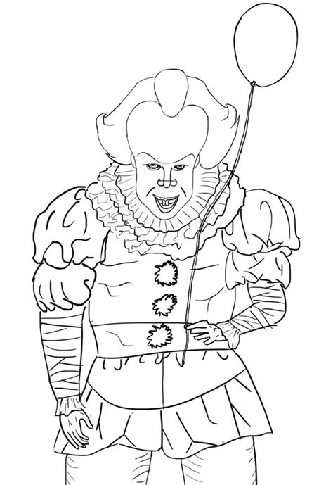 More images for scary pennywise coloring pages » Pennywise 2017 Page Coloring Pages