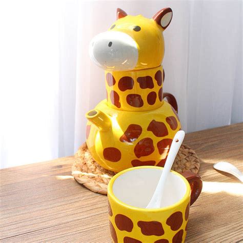 Tangpin Tea Ceramic Mugs Coffee Cup 3d Giraffe Animal Tea Sets Etsy