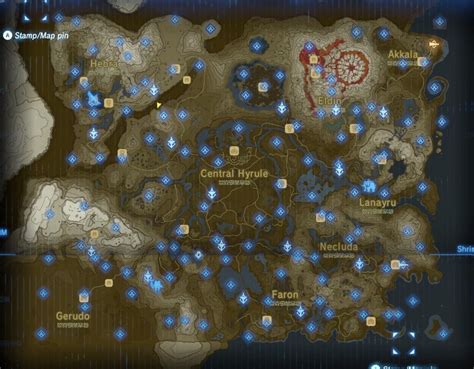 Map Of Shrines Botw
