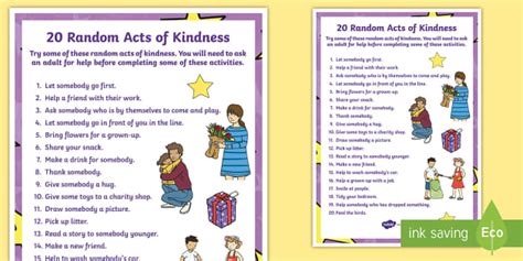 Free Random Acts Of Kindness Poster World Kindness Day Ks1