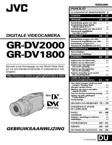 JVC GR DV2000 De Handleiding Manualzz