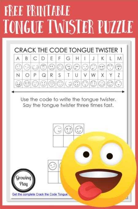 Tongue Twisters For Kids Pdf Puzzle Pack Growing Play