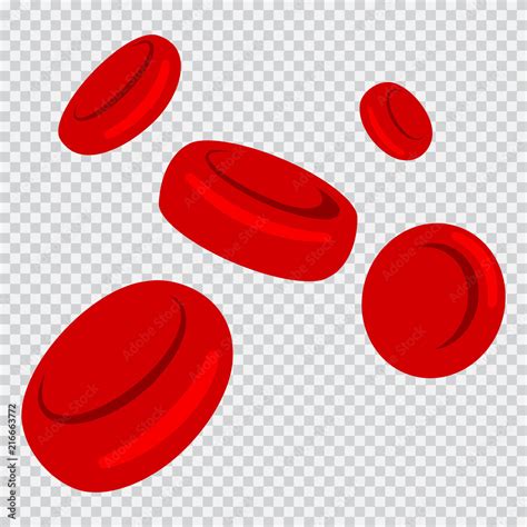 Red Blood Cells Vector Cartoon Flat Icon Set Isolated On A Transparent