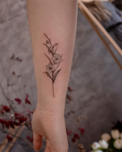 59 Gladiolus Tattoo Ideas That Are Blooming Great Gladiolas Tattoo