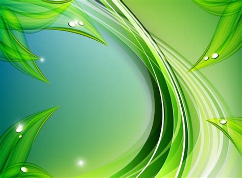 Free Vector Abstract Background With Green Leaves 01 Titanui