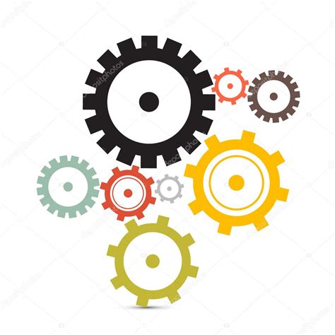 Cogs Gears Vector Illustration Isolated On White Background — Stock