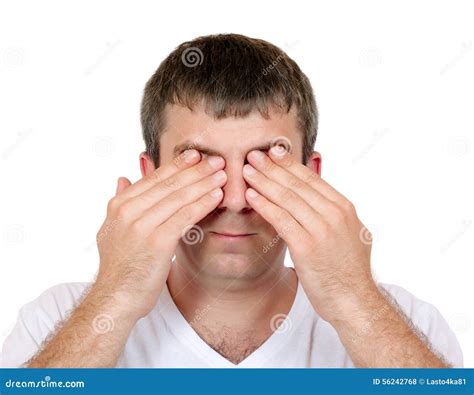 Man Closing His Eyes Stock Photo Image Of Person View 56242768