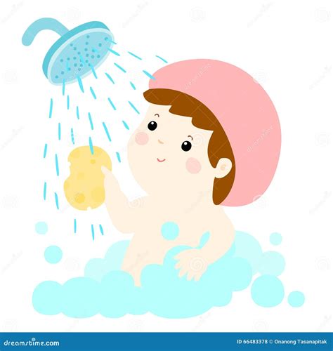 Little Cute Girl Take A Bath Cartoon Stock Vector Image 66483378