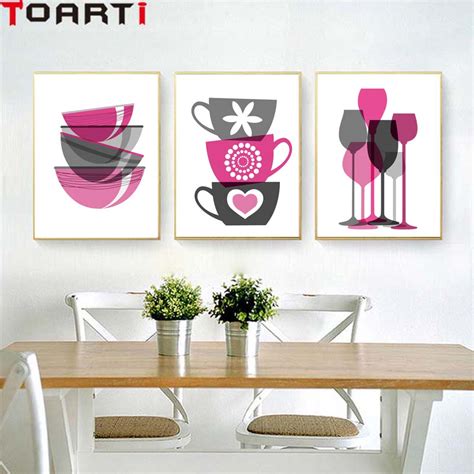 Choose your favorite dining room paintings from 5,782 available designs. Purple Bowls Wine Bottels Modern Canvas Painting Wall Art ...