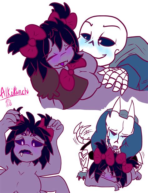Rule 34 Absurd Res Alkipunch Breasts Female Hi Res Male Muffet Sans