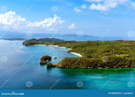 Aerial View Of Beautiful Bay In Tropical Islands Boracay Island Stock