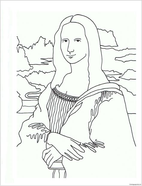 Mona Lisa Line Drawing At Explore Collection Of