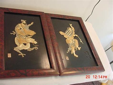 Set Of Two Vintage Asian Chinese Japaneses Wall Plaques 17 Etsy
