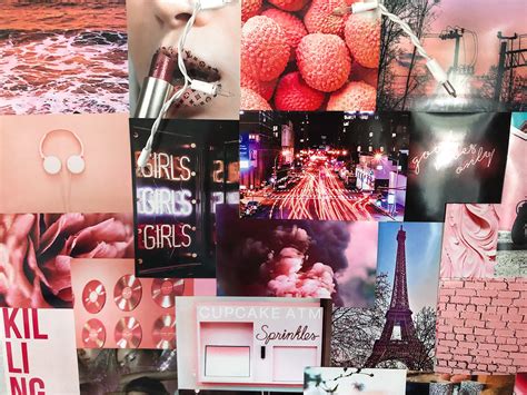 Pink Aesthetic Photo Wall Collage Kit Set Of 56 Prints Etsy Uk