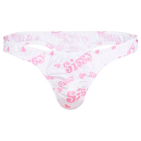 Buy Tiaobug Mens Underwear Soft Shiny Satin Ruffled Low Rise Bikini G String Thong Tan Panties