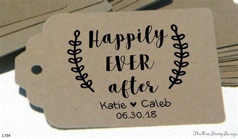 Happily Ever After Stamp Wedding Favor Wreath Stamp Etsy