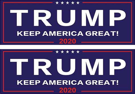 Go Party Usa Trump 2020 Bumper Stickers 2 Pack Keep