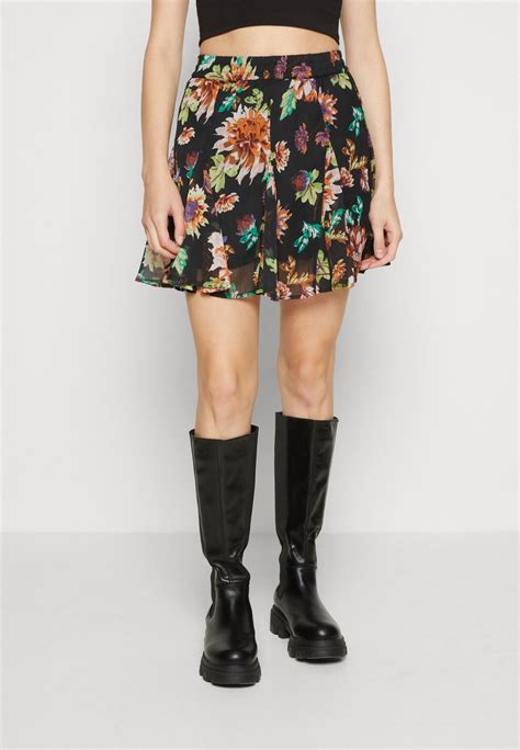 Only Skirt Minirok Black New Blossomzwart Zalandobe