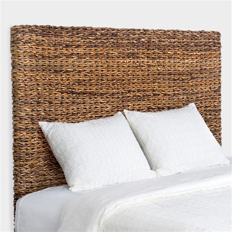 Brown Woven Abaca Esmee Headboard Natural Natural Fiber Queen