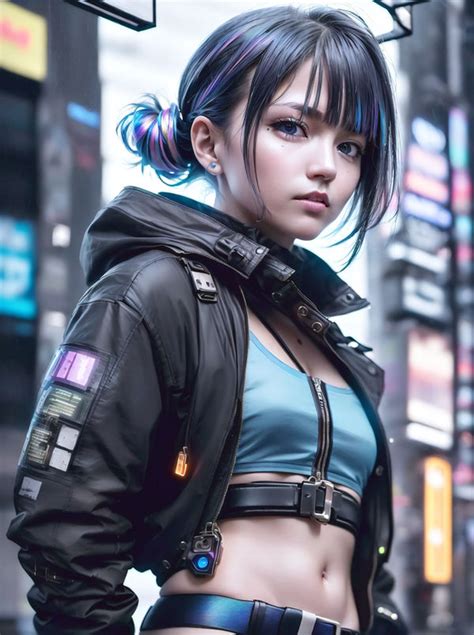 Iridescent Cyberpunk Girl 36 By Hisapiai On Deviantart