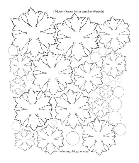 Mel Stampz: 6-petal Ornate Flower template | Paper flower template, Flower template, Diy flower ...