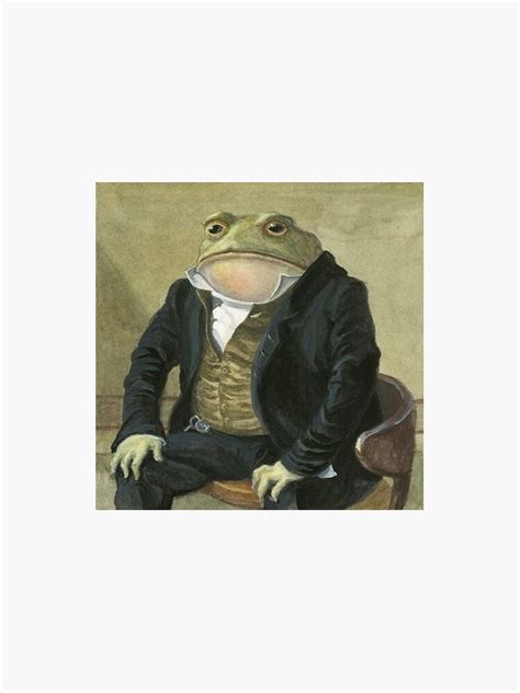 Gentleman Frog Portrait Sticker For Sale By Whatserendipity Redbubble