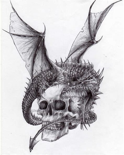 Dragon And Skull By Hisimmortal1922 On Deviantart