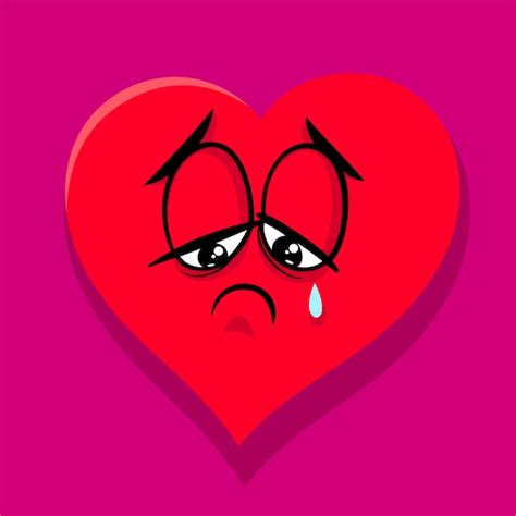 Premium Vector Sad Broken Heart Cartoon Illustration