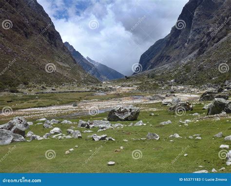 Trekking Santa Cruz In Cordillera Blanca In Peru Stock Image Image Of