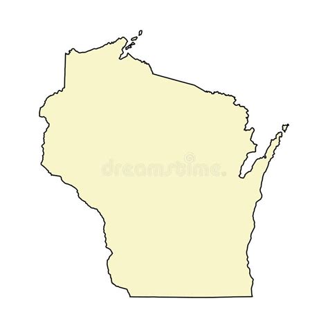 Wisconsin Map Shape United States Of America Flat Concept Icon Symbol